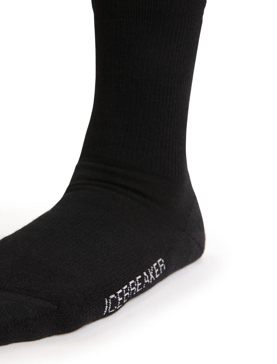 Black Women's Icebreaker Merino Lifestyle Light Crew Socks | USA 1418WNBY